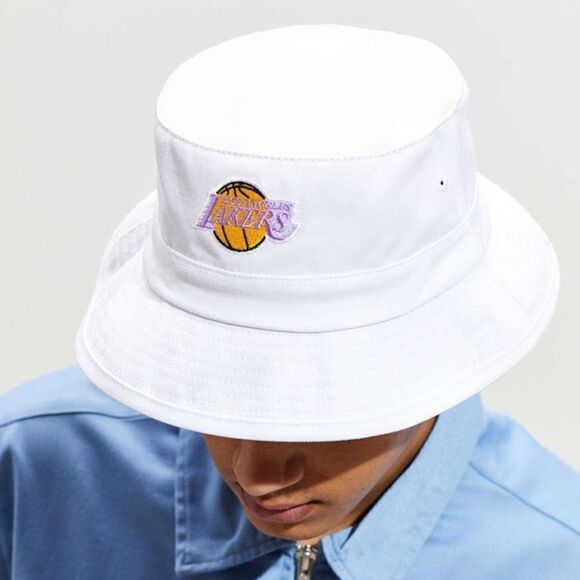 Mitchell & Ness Los Angeles Lakers White Bucket Hat Summer Size Small - Picture 5 of 5